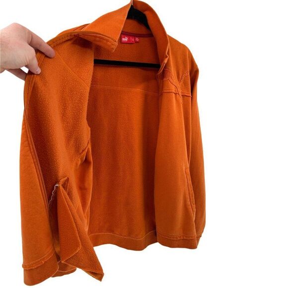 Puma Vintage Full Zip Distressed Embroidered Orange Jacket Size Large - Picture 3 of 11